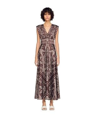 Sandro Bandana-Print Maxi Dress - White