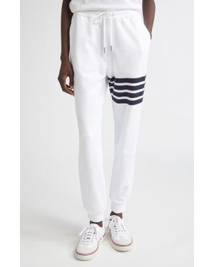 Thom Browne Classic 4-Bar Cotton French Terry Sweatpants - White