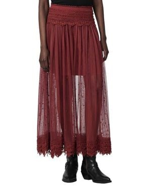 AllSaints Trixie Lace Maxi Skirt - Red