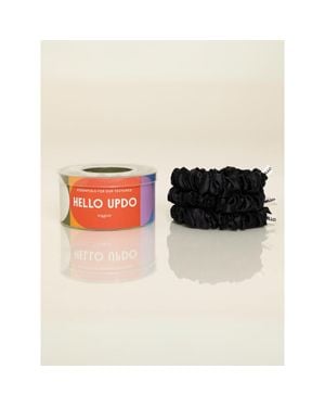 Hello Updo Flora Silk Scrunchie Set - Black