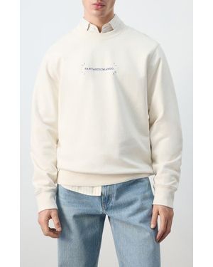 Mango X Fantastic Logo Graphic Sweatshirt - White
