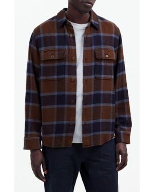 Madewell Easy Plaid Twill Shirt Jacket - Blue