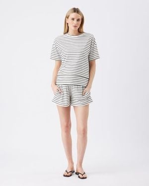 Ripe Maternity Jada Stripe Short - White