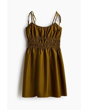 H&M Tie-Strap Cotton Dress - Green