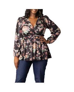 Kiyonna Leah Gathered Top - Black