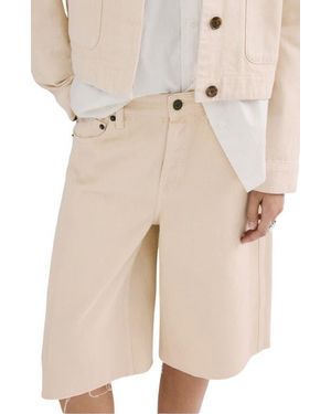 Mango Denim Bermuda Shorts - Natural