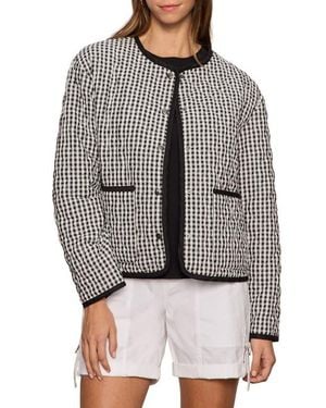 Sanctuary Gingham Quilted Cotton Blend Jacket - Gray
