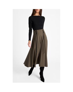 Santorelli Aster Full Midi Skirt - Black