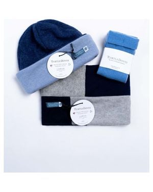 Celtic & Co. Neckwarmer, Beanie Glove Cashmere Bundle - Blue