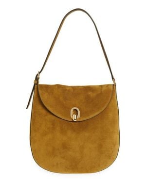 SAVETTE Large Tondo Suede Hobo Bag - Brown