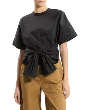 Theory Front Tie Boxy Top - Black