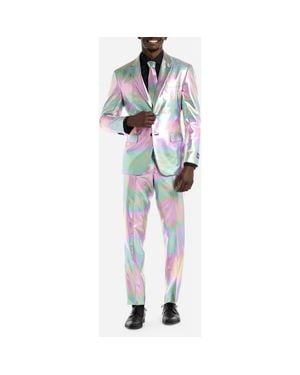 Opposuits Proper Pearly Slim Fit Two-Piece Suit & Tie Set - Multicolor