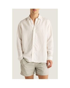 AUTO-REPLY™ Andrew Solid Linen Blend Button-Up Shirt - White