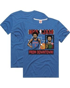 Homage Cade Cunningham Detroit Pistons Nba Jam Tri-Blend T-Shirt - Blue