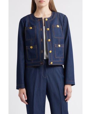 Tahari Crop Jacket - Blue