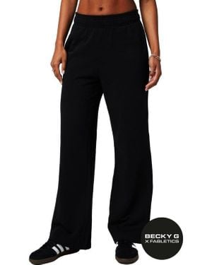 Fabletics Year Round Terry Wide Leg Sweatpant - Black