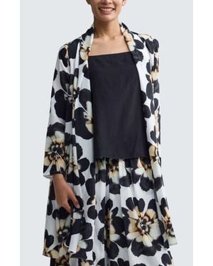 Luukaa Meliora Floral Print Open-Front Duster - Blue