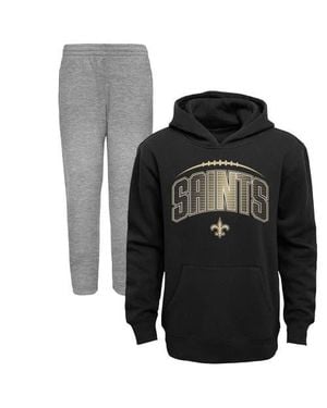 Outerstuff Toddler/Heather New Orleans Saints Double-Up Pullover Hoodie & Pants Set - Black