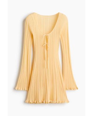 H&M Rib-Knit Beach Dress - Yellow