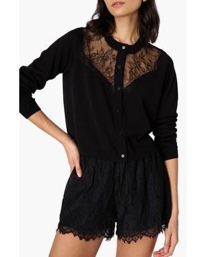 Cami NYC Harleth Lace Panel Cardigan - Black