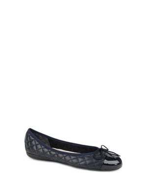 Paul Mayer Best Cap Toe Quilted Ballet Flat - White