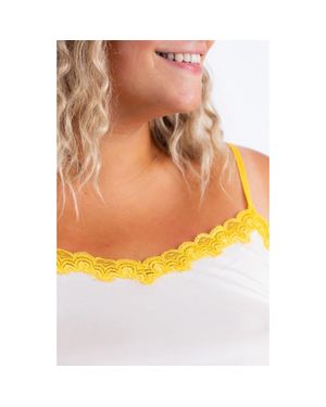 Uwila Warrior Soft Silk Lace Trim Camisole - Yellow