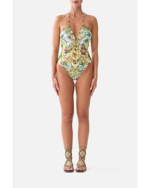 CAMILLA Halter Neck Tie One Piece W Keyhole - Multicolor