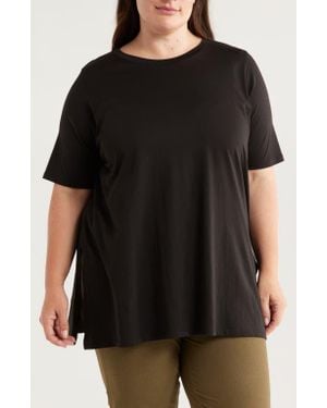 Eileen Fisher Crewneck Organic Cotton T-Shirt - Black