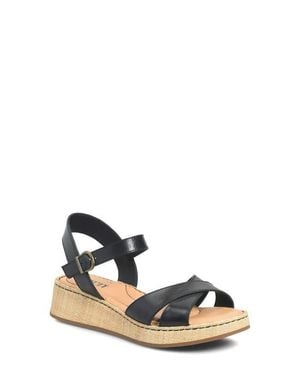 Børn Cannes Platform Wedge Sandal - Blue