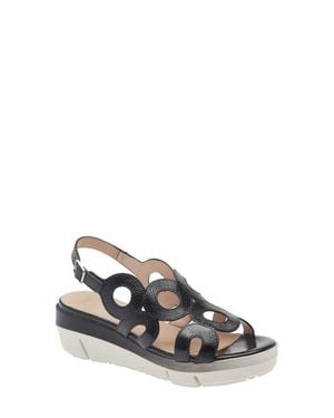 Wonders Slingback Platform Slide Sandal - White