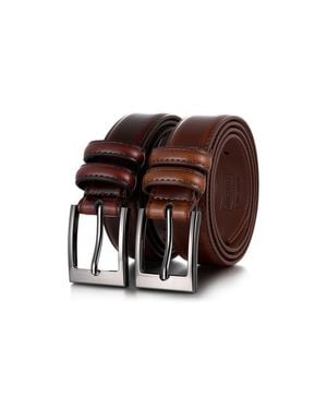 Mio Marino Dual Loop Leather Dress Belt-2 Pack - Black
