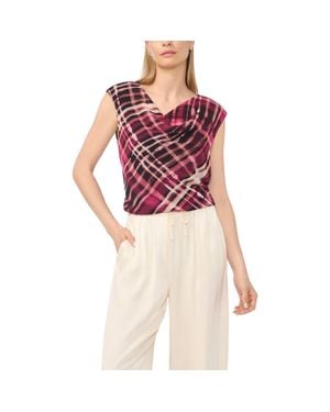 Halogen® Cowl Neck Sleeveless Top - Red