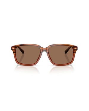 Brooks Brothers 57Mm Rectangular Sunglasses - Brown