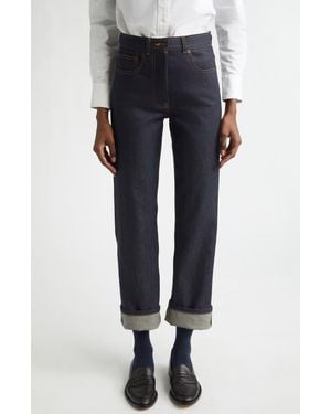 Thom Browne Straight Leg Selvedge Denim Jeans - Blue