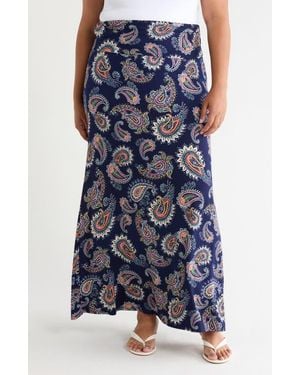 Loveappella Roll Top Maxi Skirt - Blue
