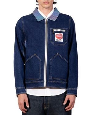 Pleasures X Richard Bernstein Cake Denim Zip Jacket - Blue