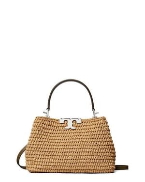 Tory Burch Mini Eleanor Raffia Satchel - Metallic