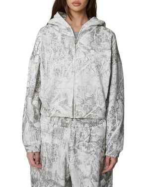 Good For Nothing Cropped Zipped Icarus Hoodie - Gray