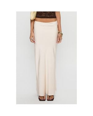 Princess Polly Haley Satin Maxi Skirt - Natural