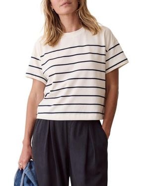 Marine Layer Miracle Jersey Striped Crewneck T-Shirt - Multicolor