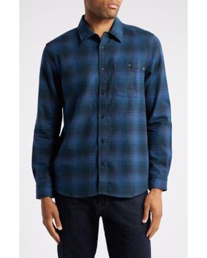AG Jeans Aiden Plaid Cotton Button-Up Shirt - Blue