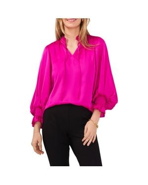 Chaus Balloon Sleeve Peasant Blouse - Pink