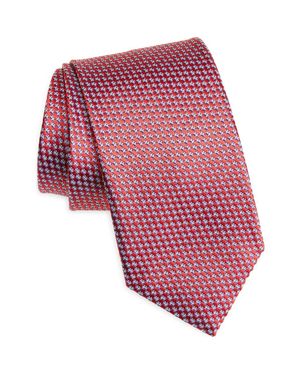 Brioni Geometric Jacquard Silk Tie - Red