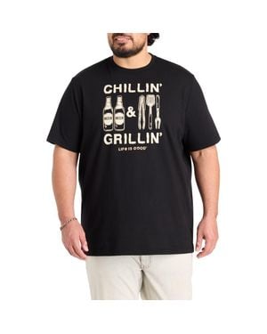 Life Is Good. Big & Tall Chillin And Grillin' Graphic Tee - Black