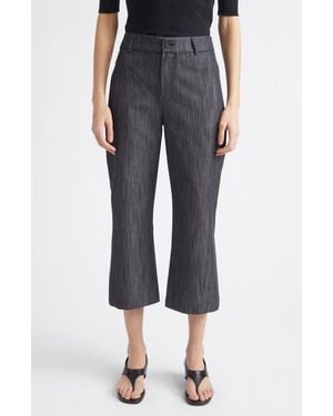 Paloma Wool Sibily Organic Cotton & Linen Denim Kick Flare Capri Pants - Black