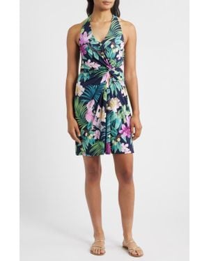 Tommy Bahama Clara Tropical Bliss Halter Dress - Blue