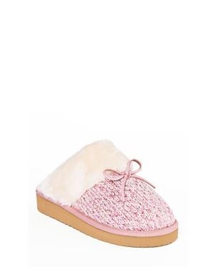 Minnetonka Fluffy Scuff Slipper - Pink