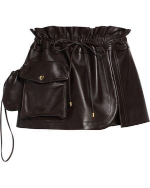 LAQUAN SMITH Leather Utility Miniskirt - Black