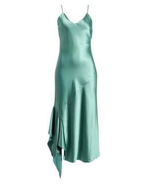 Emerald Sundae Sleeveless Satin Bias Slipdress - Green