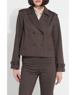 Lyssé Thora Ponte Crop Trench Jacket - Brown